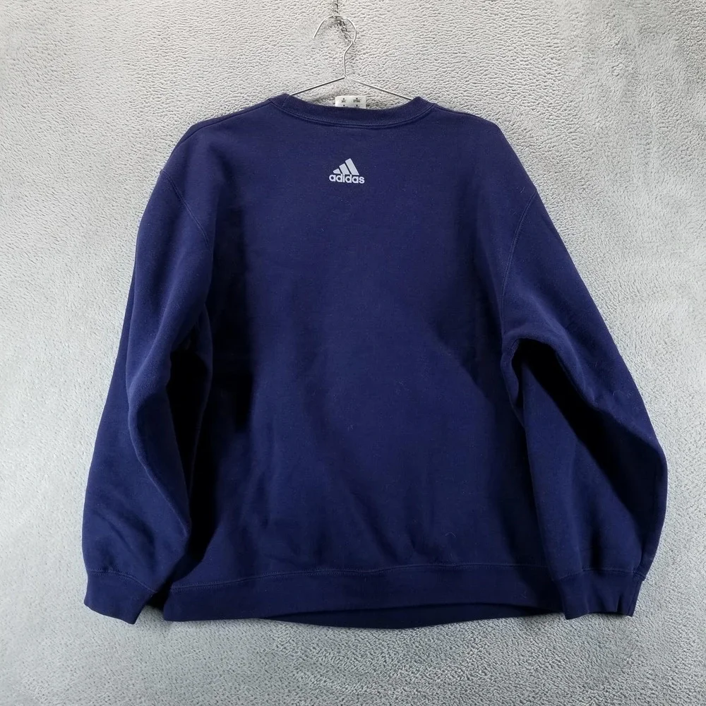 VTG Adidas‎ Sweatshirt Mens M Blue Fleece Crewneck Made in USA Cross Training